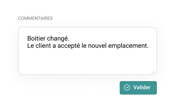 Interface de Cadulis montrant le formulaire configurable de saisie d'intervention