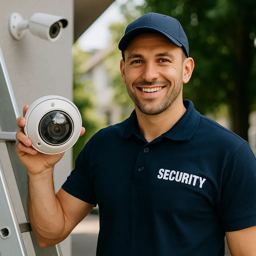 Technicien vidéosurveillance en intervention