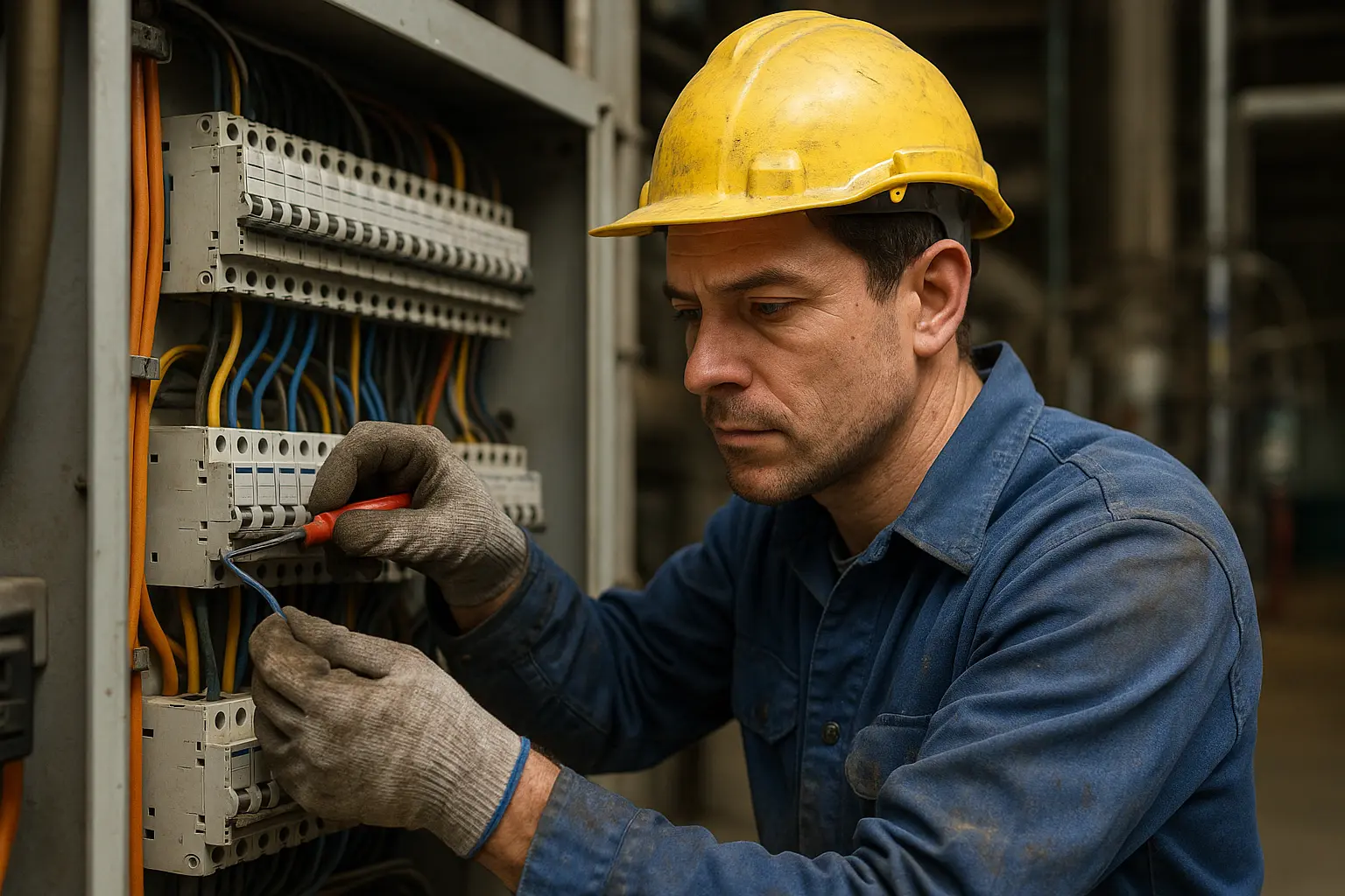 technician performing TGBT maintenance