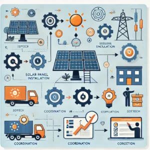 painel solar no coração da instalação