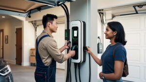 instalação de carregador de veículo elétrico