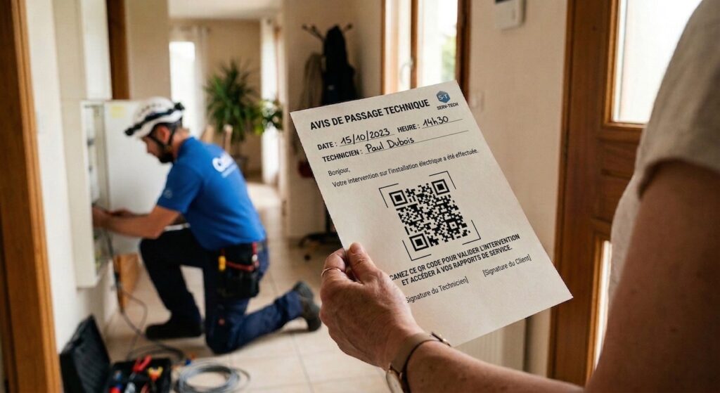 a notice of visit for a field service intervention