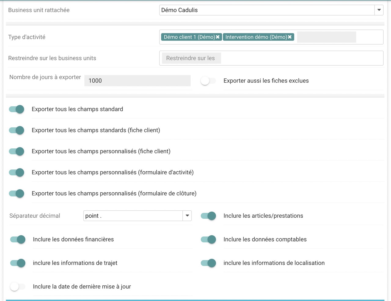 Cadulis schedule datasource