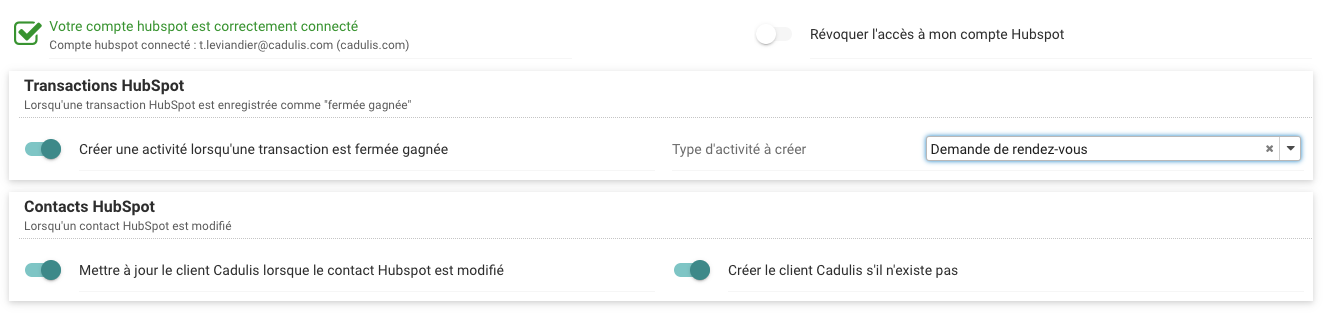 Empfang von Informationen aus HubSpot konfigurieren