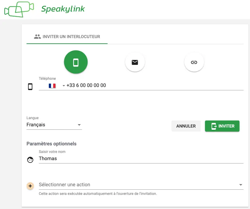 Speakylink-Einladung