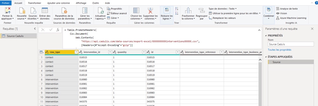 Power BI source .csv