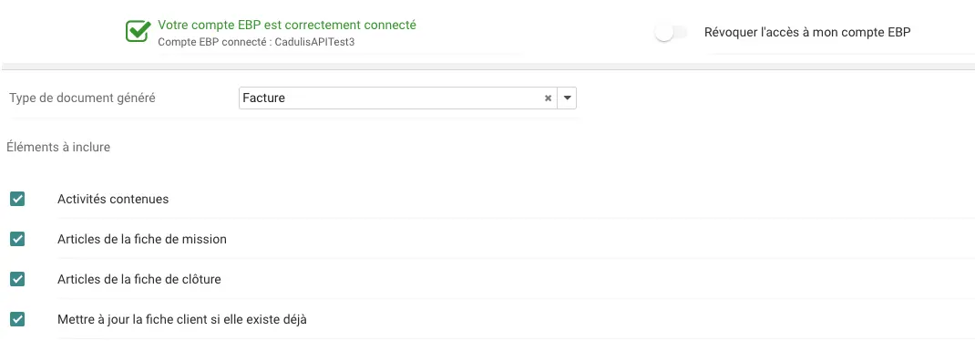 Connectez EBP