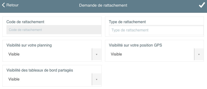 Demande de rattachement utilisateur