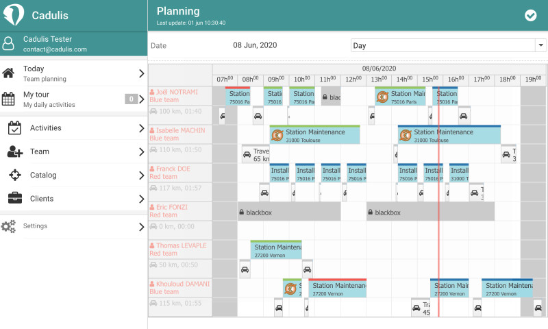 Complete schedules of your teams accessible at a glance