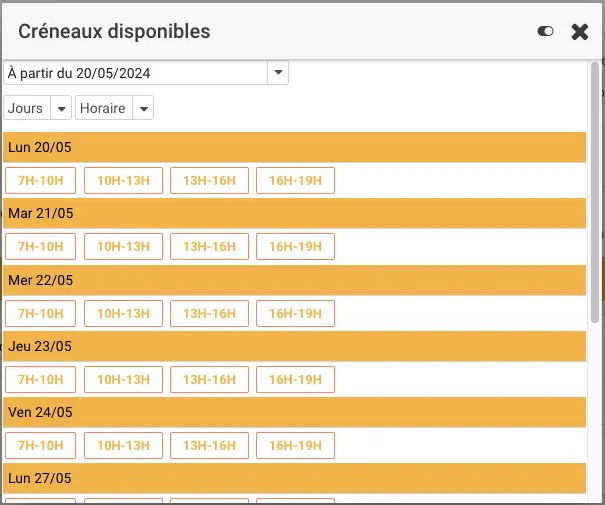Cadulis schedule on client portal